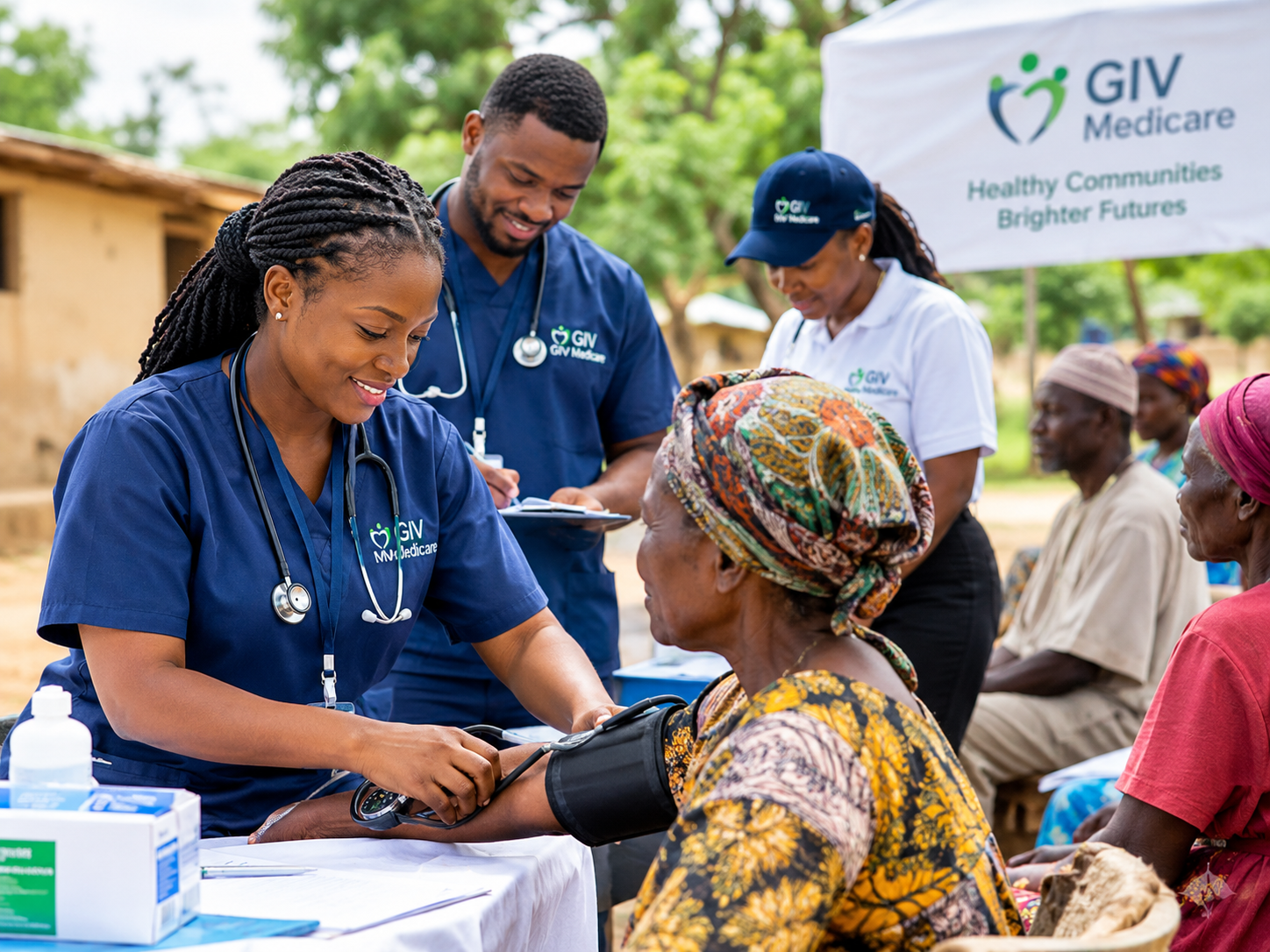 GIVMedicare team during a community medical outreach